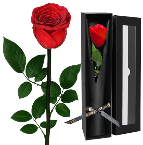 Tniytru Roses Gifts for Women, Valentines Gifts for Her, Forever Rose in Gift Box - Eternal Rose Preserved Real Rose Flower, Lasts 3-5 Years, Luxury Valentines Day Gift for Wife, Girlfriend, Women