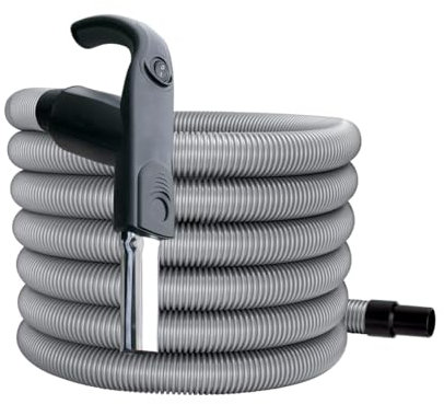 AERTECNICA tubo flessibile aspirapolvere 9 mt Quick Flow con interruttore avviamento centrale aspirante, regolatore di pressione, universale 32mm, AP238