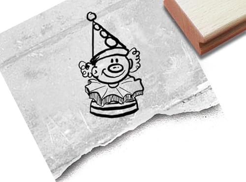 Stempel Kleiner Clown - Motivstempel Zirkus Fasching Karneval Lehrerstempel - Geschenk Kinder Kita Kinderzimmer Schule Basteln Deko - zAcheR-fineT
