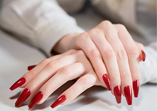AiN Katy - glühwein rot- nägel zum aufkleben 24 Stück - press on nails schwarze kurz selbstklebend lang kiss nägel schwarz rot künstliche fingernägel zum aufkleben weihnachten