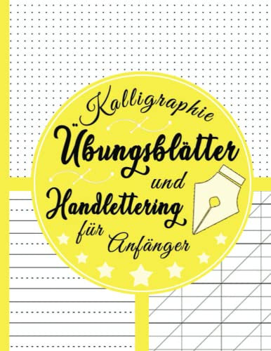 Übungsheft mit Kalligrafie Papier: kalligraphie übungsheft erwachsene | 8.5 x 11 Zoll | 120 Seiten zum Üben des Schönschreibens | A4 ( Weichgelb )