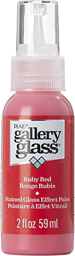 Gallery Glass, Rubinrote Buntglasfarbe, 59 ml, brillante glatte Oberfläche, perfekt für einfach aufzutragen, DIY Kunst und Handwerk, 19691