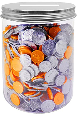 Mczcent Sparschwein Groß, Sparbüchse Transparent für Münzen, Spardose Groß Plastik Durchsichtig, Grosse Spardosen Piggy Coin Money Saving Bank Münzen Jar Box für Jungen Mädchen Kinder Erwachsene, L