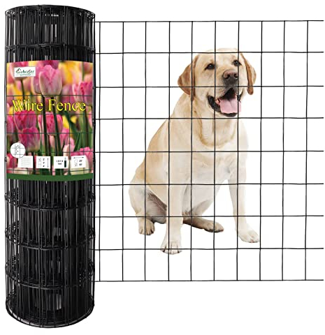 FOREHOGAR Valla de jardín de alambre soldado recubierto de PVC negro 16GA 3 x 2 pulgadas (WF-0250, negro)