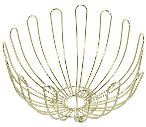 Frutero Redondo de Metal en Dorado 30x19cm