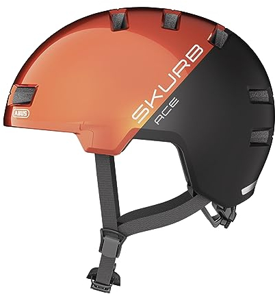ABUS Stadthelm Skurb ACE - Stylischer Fahrradhelm im Alltag, beim Skaten, BMX-Fahren oder Longboarden - Orange (Goldfish orange), Größe L