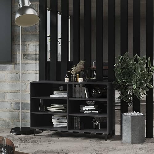 TANZEM Sideboard, Kommode Schlafzimmer, Kommoden & Sideboards, Wohnzimmerschrank, Flur Kommode, Zimmer Möbel, Wohnzimmer Schränke, Hochglanz-Grau 103,5x35x70 cm Spanplatte