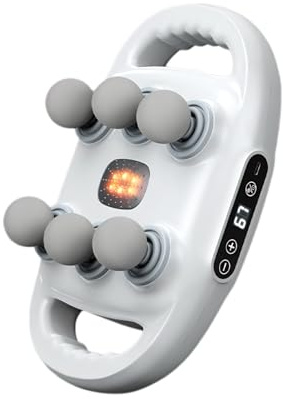 Pistola de Masaje de 6 Cabezas de Tejido Profundo, Pistola Masajeadora de Percusión con 9 Niveles y 9 Modos, Herramienta de Masaje Eléctrico para Espalda, Cuello, Piernas, Alivio