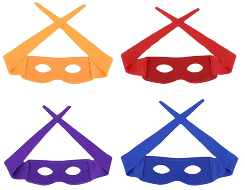Nereds 4pcs Ninja Style Gesichtsmaske Superhelden Augenmasken Einstellbare Halbmasken für Halloween Party Cosplay Zubehör Batman Maske