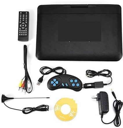 Lettore DVD Schermo rotante portatile HD da 13 pollici Smart TV VCD Lettore DVD Mini TF Card Televisore ricaricabile video USB Visualizzazione perfetta ogni volta(6X Black)