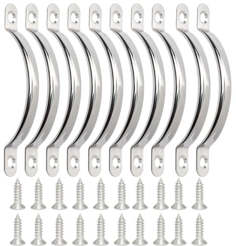 Nokwocy Confezione da 10 maniglie per mobili, maniglie per porte, maniglie per armadi in acciaio inossidabile, maniglie per cucina, maniglie per cassetti con viti