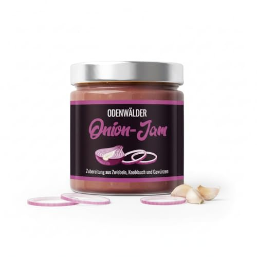 Odenwälder Lebensmittel Onion Jam, Süß-deftiger Brotaufstrich für Grill-Fans, Ideal für Burger & BBQ – Made in Germany - 200g