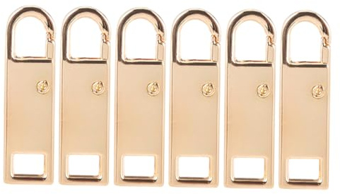 IWOWHERO 6pièces Tirettes De Métalliques Détachables Pour Réparation Et Extension De Accessoires Dorés Pour Zippers Compatible Avec Divers Types De Vêtements Et Bagages