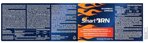 Smart BRN – Complesso vegetale con radice di konjac, estratto di tè verde e cromo | 90 porzioni | Per la tua routine quotidiana (90 capsule, Cromo)