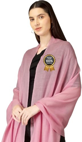 Rosera Kaschmir-Schal, leichter Kaschmir-Wickeltuch, ultradünner Kaschmir-Pashmina-Schal, ideal für Reisen, Blush Pink, Large