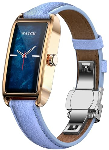 Fitness Tracker for Women Ladies Fitness Watch Dressy Leather Strap Alloy Case Luxury Fashion Heart Rate Monitor Sleep Tracker Pedometer Step Counter Waterproof Elegant Smart Watch for Womens