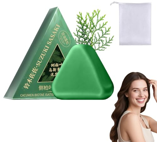 Shampoo solido alle erbe Triangle, shampoo solido all'erba Usman, sapone doccia idratante Triangle, delicato e nutriente, rinforzante, shampoo solido alle erbe per uomo e donna