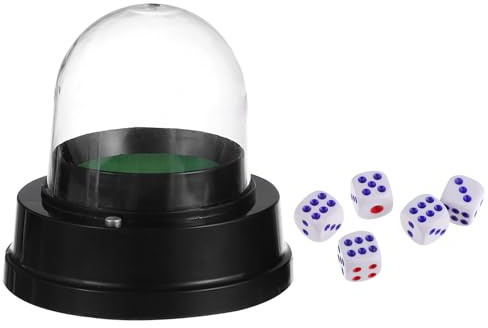 Hohopeti Gobelet à Dés Électrique pour Bar avec 5 Dés Noirs, Compact Et Léger, Automatique pour Soirées Et Jeux De Société, sans Batterie, Équipement De Convivialité