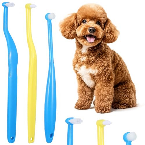 3 cepillos de dientes para perros, gatos, gatos, cerdas suaves para el cuidado dental de cachorros y gatitos