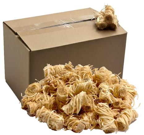 Woodwool Firelighters – Approx. 200 Pieces – Quick Ignition – No Odour – Natural Wood & Wax – Suitable for Stoves, BBQs, Fire Pits & Open Fires