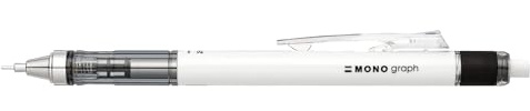 Porte-mines Tombow MONO graph 07 blanc - mine 0,7 mm, HB, gomme intégrée rechargeable [SH-MG23-R7]