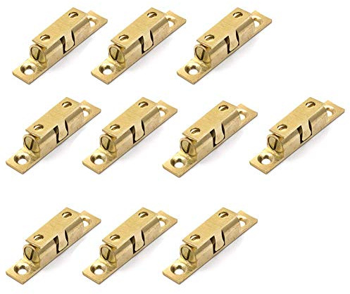 RuoFeng 42mm Furniture Cabinet Door Brass Dual Ball Roller Catch Latch 10 Pcs
