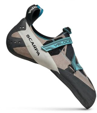 SCARPA Women's Veloce Rock Climbing Shoes for Gym Climbing - Low-Volume, Women's Specific Fit - Light Grey/Maldive - 9-9.5