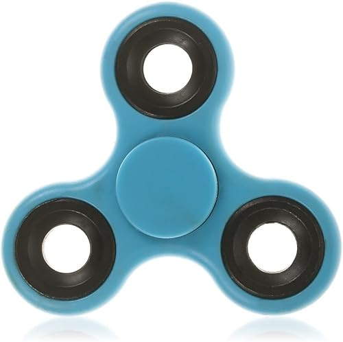 Toyland® Fidget Hand Spinner - Alivio del estrés y la ansiedad - Colores Surtidos (Anillos Azul Claro y Negro)