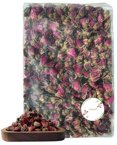 OneDove Dried Rose Petals and Rose Buds -1 Pound Food grade - Use in Tea, Baking, Making Water, essential oil, Wedding Confetti