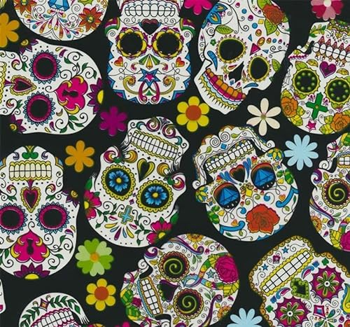 MST-Design Wassertransferdruck Folie I 2 Meter Film 100 cm Breite I Skulls I MLS-111A I WTD Hydrographics