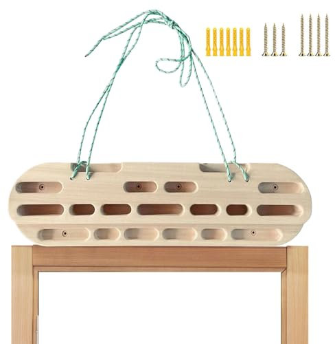 Decorhome Hangboard-Klettern, Hangboard-Türhalterung aus Holz, Glatte Klimmzugstange, langlebige Wandklettergriffe für Klettertraining, Aufbau von Kernkraft, Hängeübungen