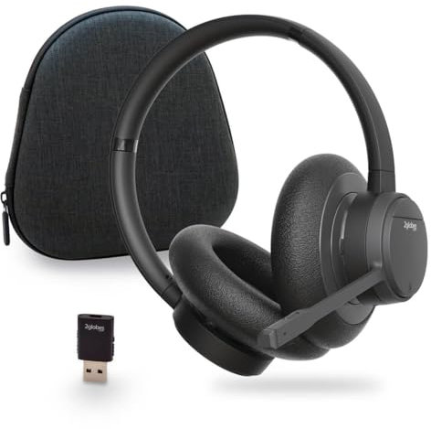 2globes Hybrid X: DECT- und Bluetooth-Headset mit ANC, ENC, Travelcase & Dongle - Kabelloses Headset für Büro, Teams, Telefon, PC & Call Center