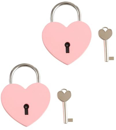 Serratura a Cuore Lucchetto,2 pezzi lucchetto dell'amore Lucchetto a forma di cuore con chiave Mini Lucchetto in Metallo per San Valentino,matrimonio,anniver