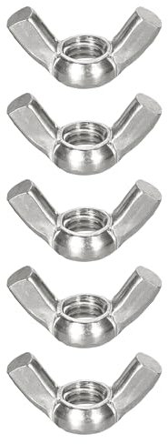 sourcing map 5/16-18 Wing Nut 5 Pcs, 304 Stainless Steel Butterfly Wing Nuts Fasteners Parts Hand Twist Tighten Wing Nuts for Machinery Electronic Equipment DIY, Silver