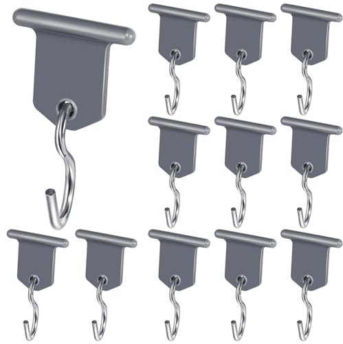 QIYILE RV Lot de 12 crochets pour auvent de camping - Crochets de rail de fixation portables - Accessoires de suspension pour camping-cars et caravanes