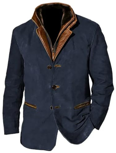 ZRYAZQ Veste Homme Vintage Manteau Hiver Automne De Travail Chasse Blousons Moto Mode Décontractée Parka Blazers Costume Cardigan Bouton