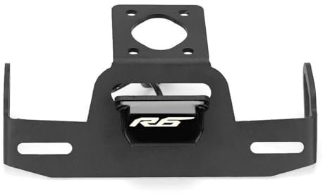 Kennzeichenhalter Für Motorrad, Heckklappe, Kotflügel-Entferner-Kit Mit Licht Für Yamaha YZF R6 2006–2022 YZFR6 18 2020 Kennzeichenhalterung(SCHWARZ)