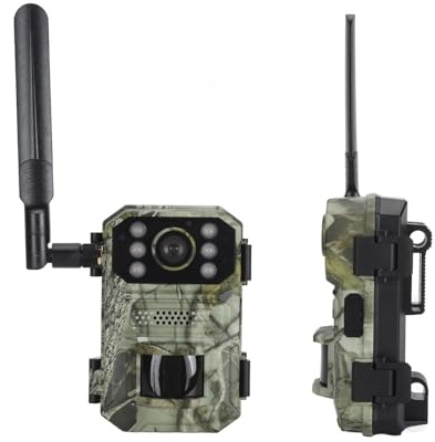 Lazmin112 4G LTE Wildkamera, 4K Wildkamera mit Bewegungserkennung, Nachtsicht, 120° Weitwinkel, IP66 Wasserdicht, Solarbetrieben, Wildkamera für Jagd, Sicherheit, Überwachung