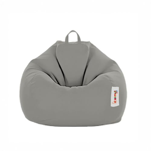 CONCEPT USINE | Pouf Poire d’Extérieur OHAU Gris 130 x 115 cm | Confort XXL Ergonomique | Mousse Recyclée | Tissu Résistant à l’Eau | Léger & Résistant | Idéal Jardin, Terrasse, Balcon, Piscine
