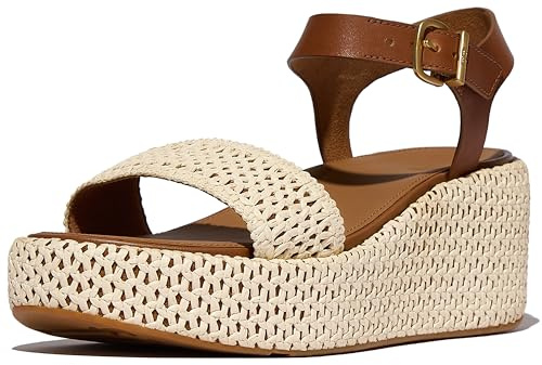 Fitflop Bruna flätade lädersandaler, Brun, 40 EU