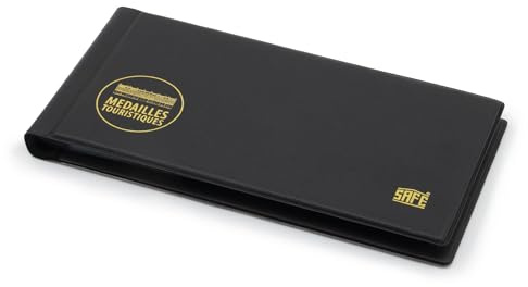 SAFE Album de poche pour Médailles Touristiques - Album compact pour 80 pièces jusqu'à 40 mm | 10 feuilles intégrées | Sans plastifiant