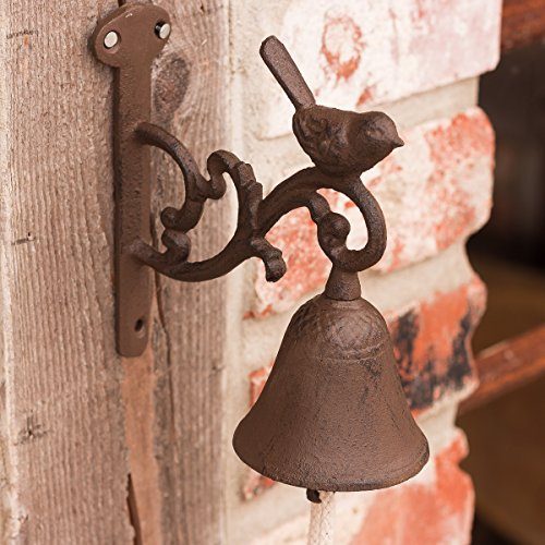 Antikas - Gartenglocke mit Vogel, Glocke fürs Gartenhaus, Türglöckchen mit Vögelchen