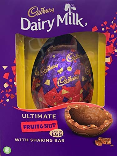 Cadbury Dairy Milk Giant Fruit and Nut Easter Egg and Sharing Bar, 530 g, Pack of 2