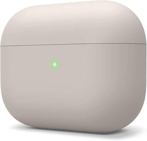 elago Liquid Hybrid Silikon Hülle entwickelt für Apple AirPods Pro Ladecase – Dreischichtige Struktur : Voller Schutz, LED Sichtbar, Hochwertiges Silikon Schutzhülle für AirPods Pro Case (Stein)
