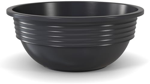 Plastard Blumenschale 40 cm Durchmesser Anthrazit Pflanzschale aus Kunststoff witterungsbeständiger Pflanztopf für Garten Balkon Terrasse runde Pflanzschale großes Pflanzgefäß ohne Löcher