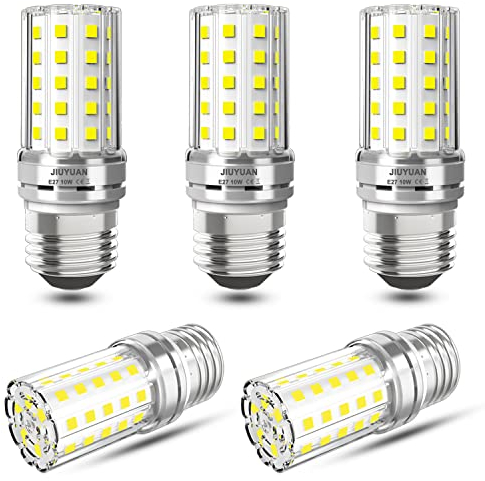 JIUYUAN LED Mais Glühbirnen 5 Stück E27 Lampen 10W Kaltweiß 6000K 1000LM Ersatz 80W Glühlampe Energiesparlampe Nicht Dimmbar