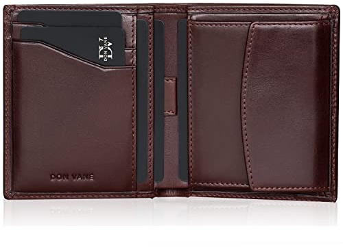 DON VANE Elite Compact I Echt Leder Geldbörse Herren klein dunkel-braun I Kleines Portemonnaie mit Münzfach Echtleder I Mini Geldbeutel für Männer & Damen I RFID Portmonee Herren Slim Wallet