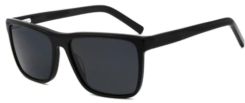 Breiter Kopf XL Sonnenbrille Herren Polarisiert und UV Schutz 150 MM Klassisch große Sonnenbrillen für Große Gesichter Acetat Sonnen Brille für Sport Fahren Arbeit Angeln Fahrten Schwarz