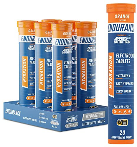 Applied Nutrition Endurance Hydration Electrolyte Tablets - 400mg Electrolytes per Serving – 120 Effervescent Tablets, Sugar Free, Low Calorie, Added Vitamin C Boost Performance – Orange