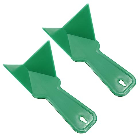 Unlorspy 2 raschietti angolari in plastica verde per cartongesso, 17 x 9,5 cm, spatola angolare in plastica, strumento per pavimento e parete in ceramica